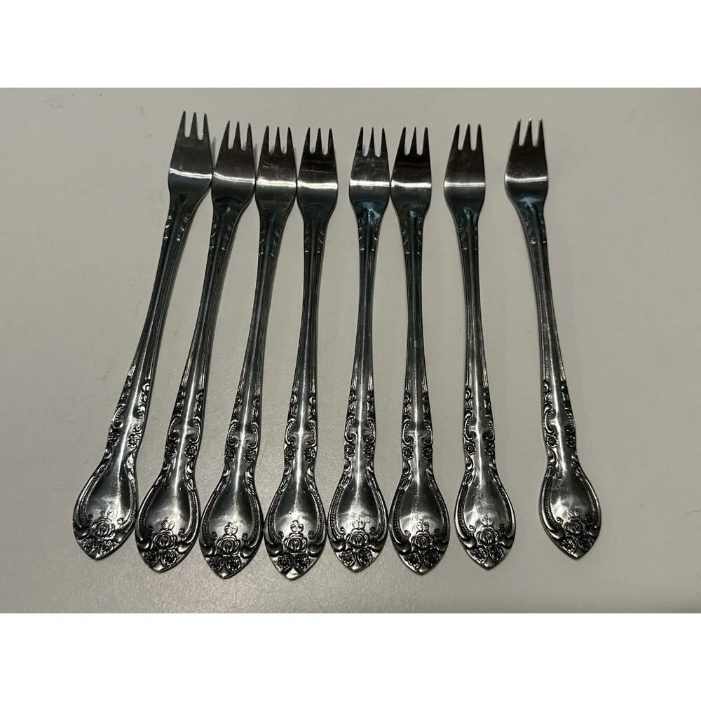 8 - Madison House (Stainless) ONEIDA SILVER Cocktail Forks Korea Northland